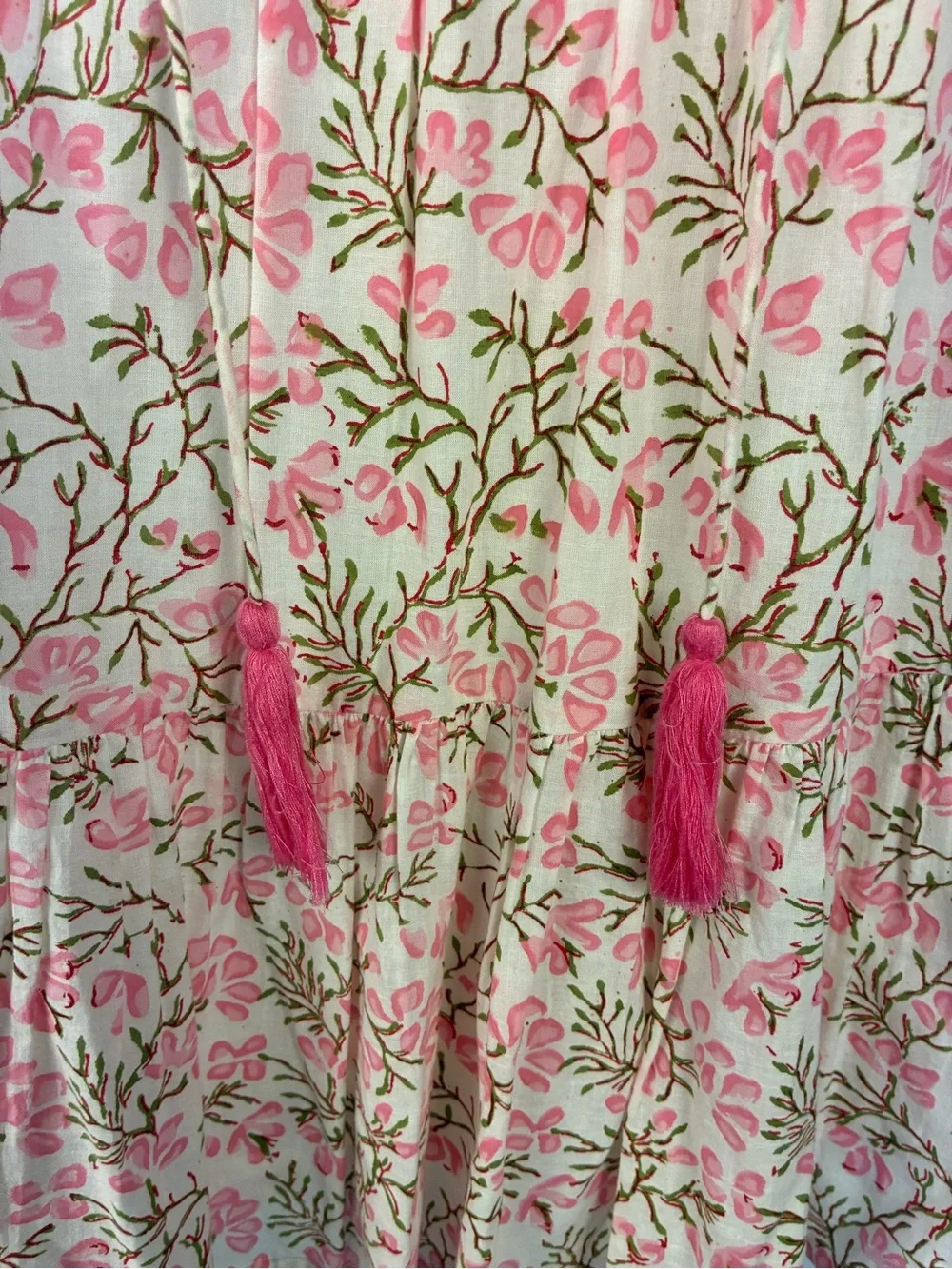 Jude Connally Maria Tiered Dress in Botanical Floral Block Print M